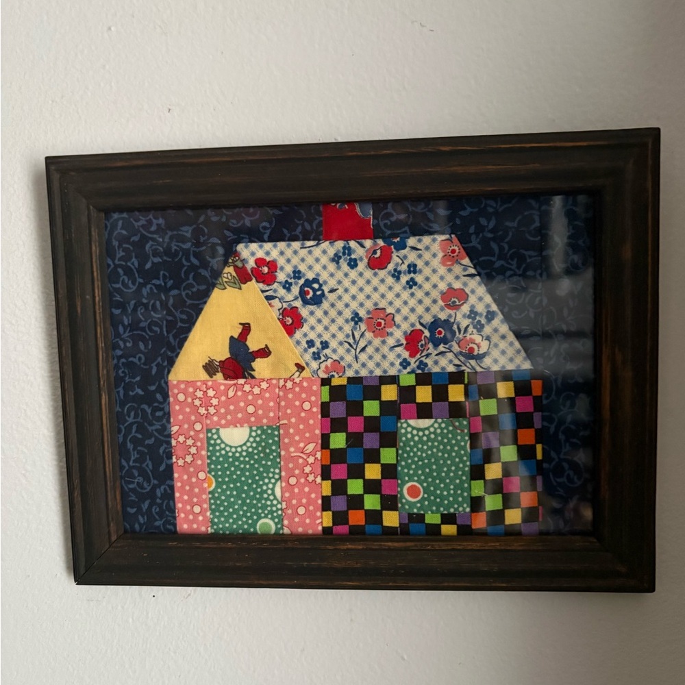 Patchwork House Framed Wall Art